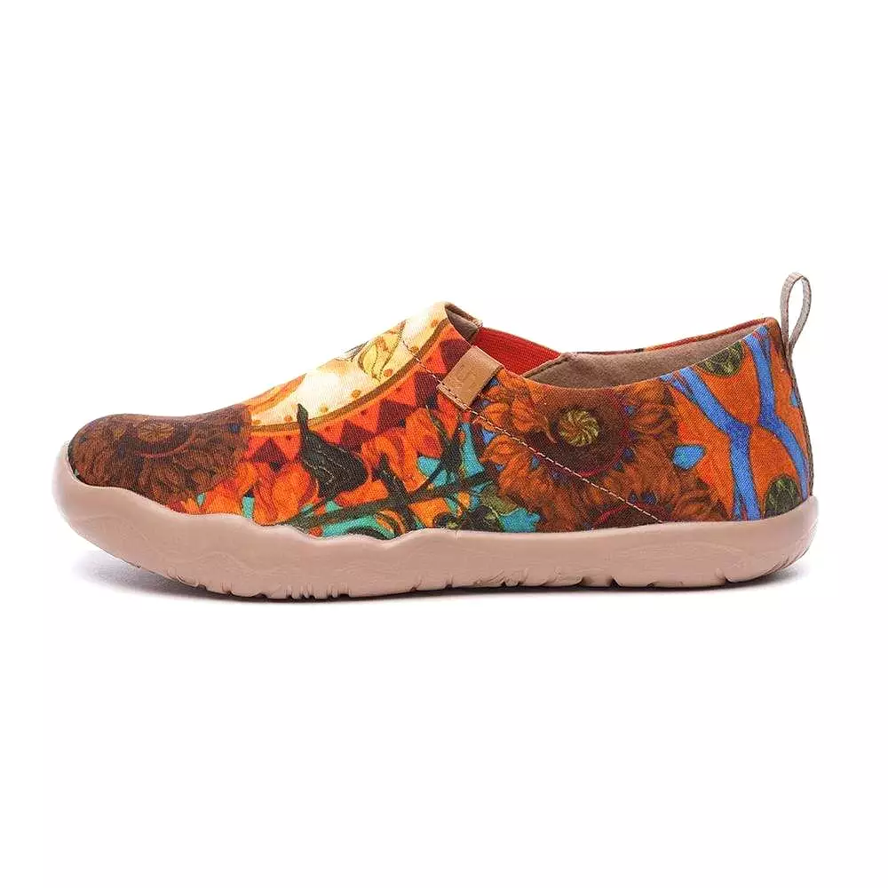 -Autumn Sun- Unique Art Painted Canvas Loafers for Women