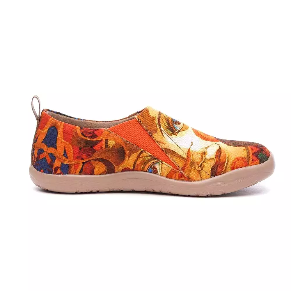 -Autumn Sun- Unique Art Painted Canvas Loafers for Women