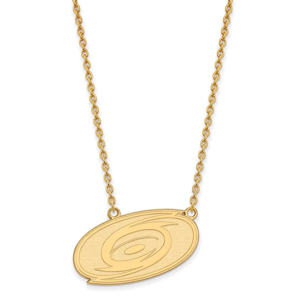 10k Yellow Gold NHL Carolina Hurricanes Large Necklace, 18 Inch