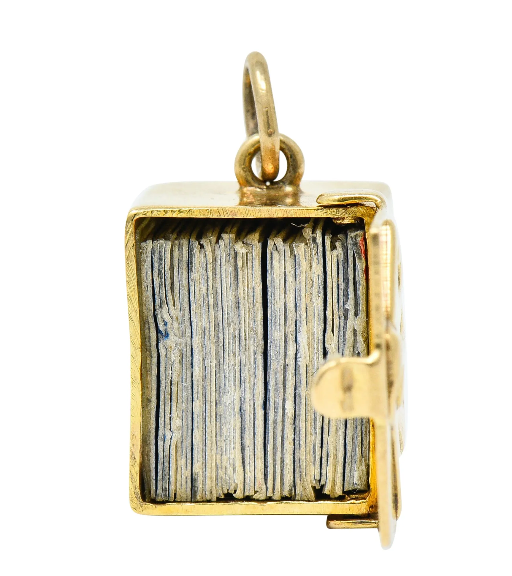 1940's Retro 14 Karat Gold Card Box & Cards Charm