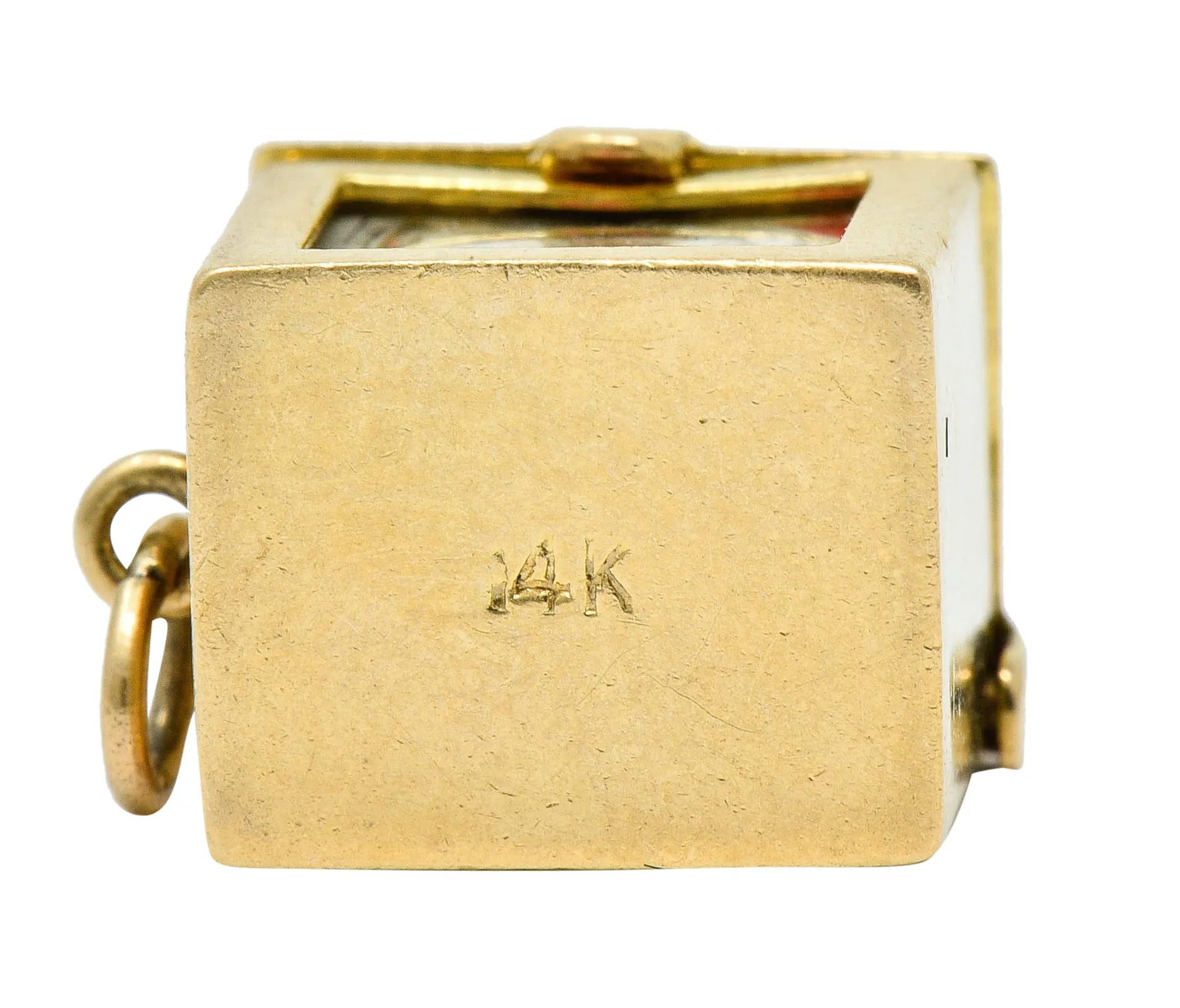 1940's Retro 14 Karat Gold Card Box & Cards Charm