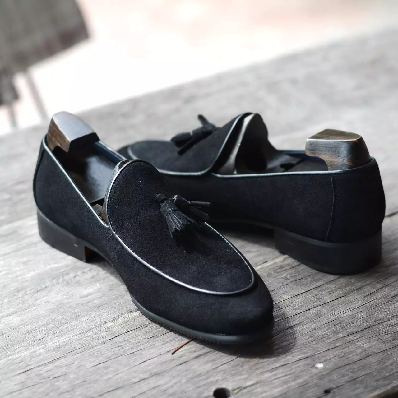 503-2 Belgian Loafers Suede Black