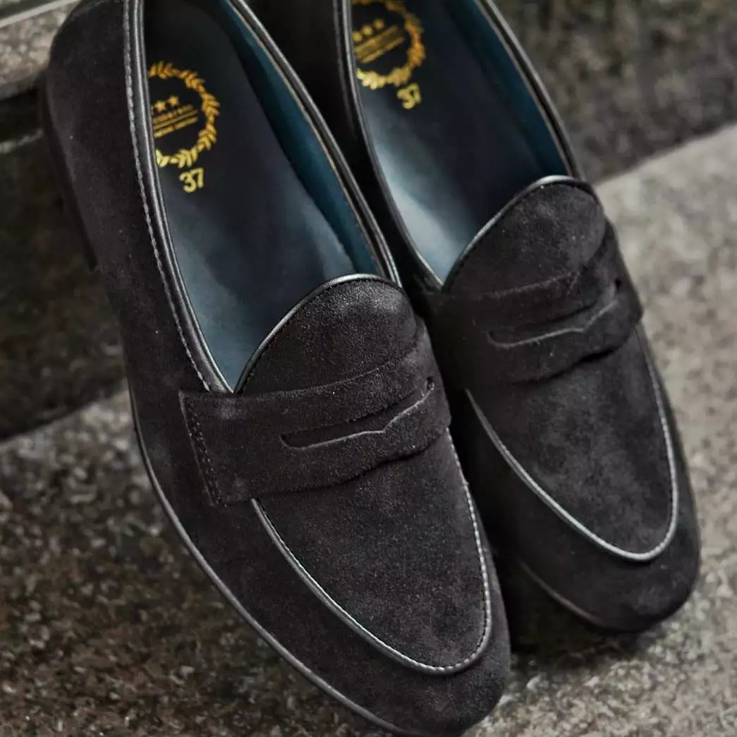 509-2 Belgian Loafers Suede Black