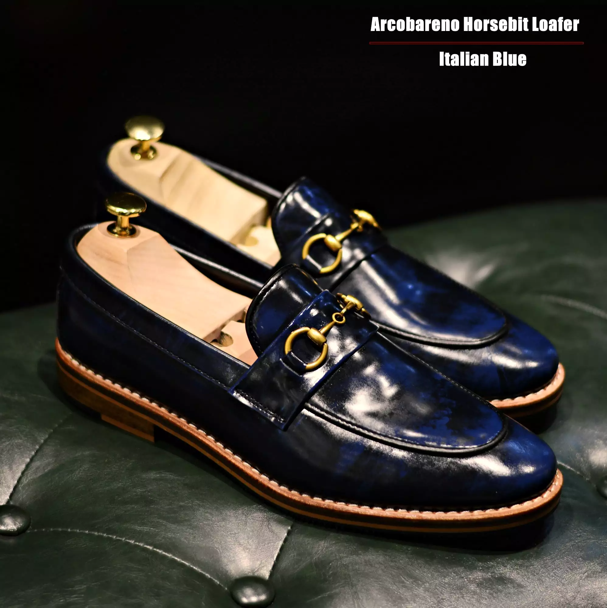 702 Horsebit Italian Blue Loafer x Wooden Sole