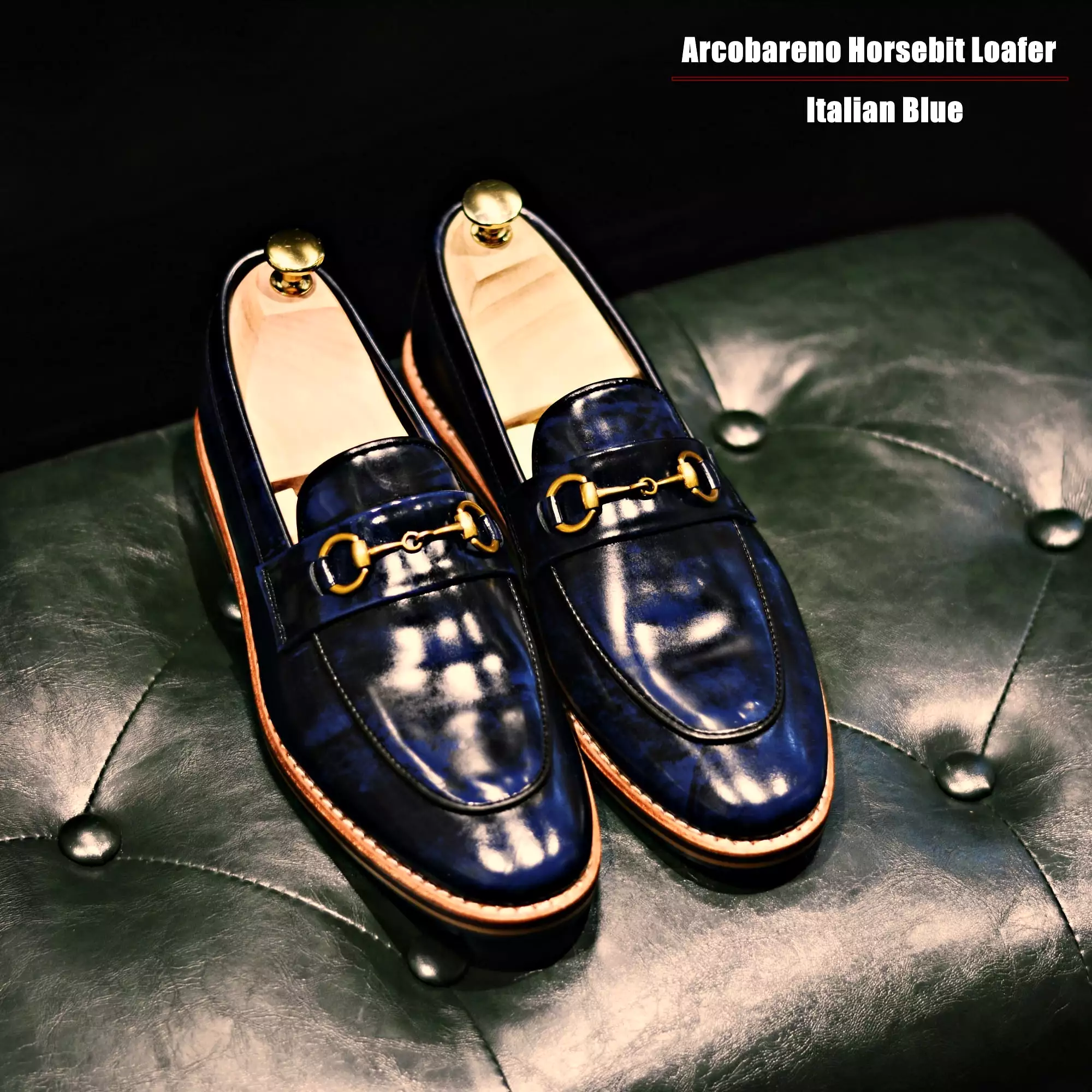 702 Horsebit Italian Blue Loafer x Wooden Sole