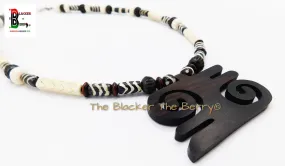 African Men Necklace Adinkra Kwatakye Jewelry Beaded Handmade