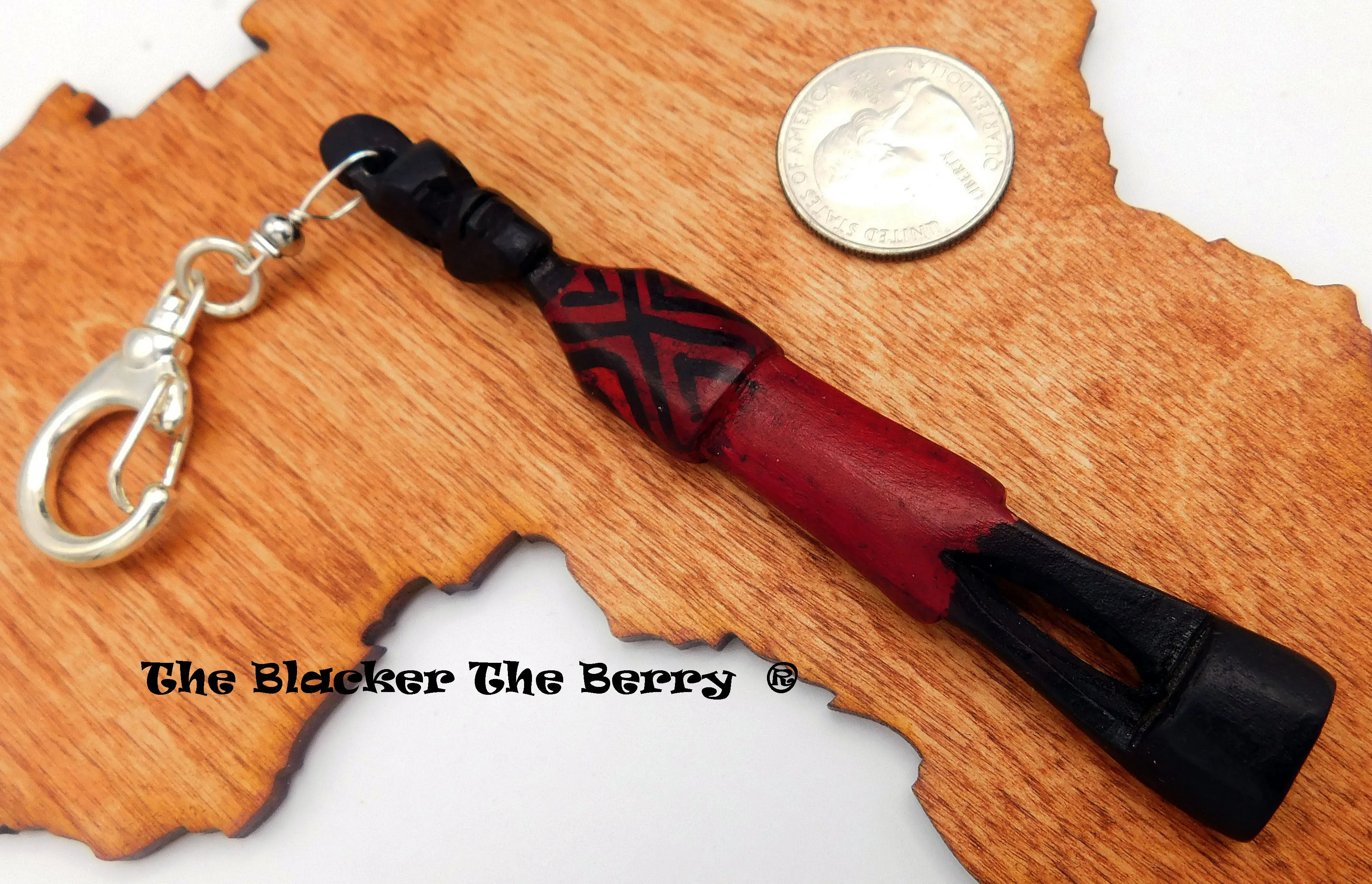 African Wooden Keychain Carved  Kwanzaa Gift Ideas Black Owned Business