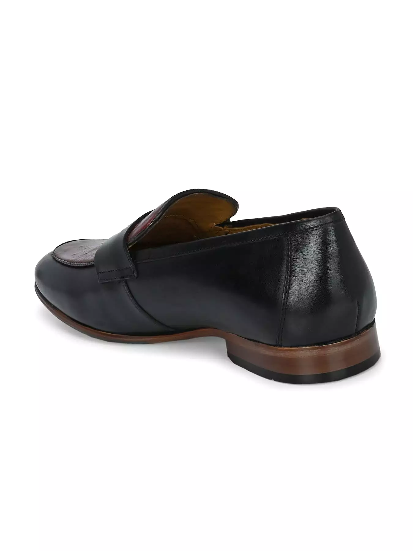 Alberto Torresi Genuine Leather Black Bordo Loafers For Men