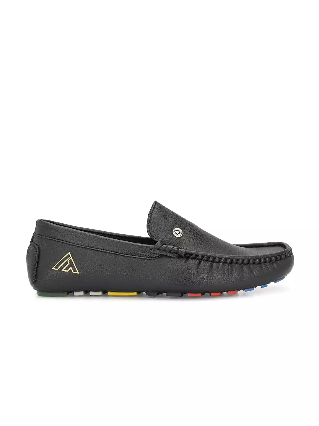 Alberto Torresi Mild Driver With Multi Color Silicon Sole Black Loafers For Men