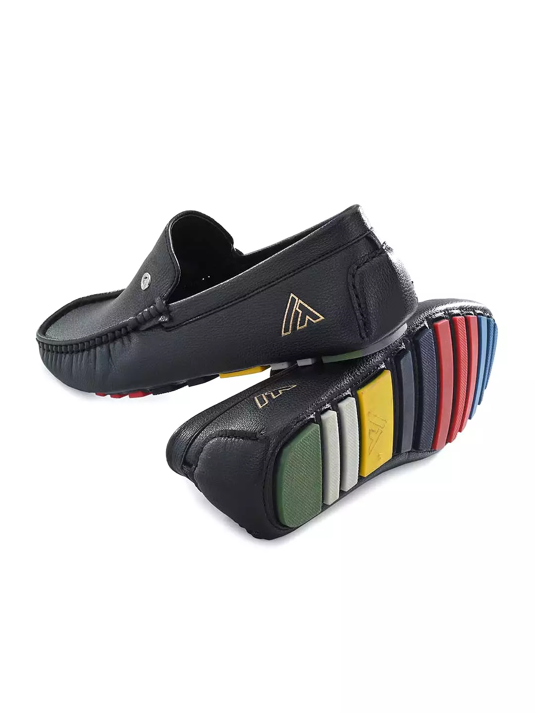 Alberto Torresi Mild Driver With Multi Color Silicon Sole Black Loafers For Men