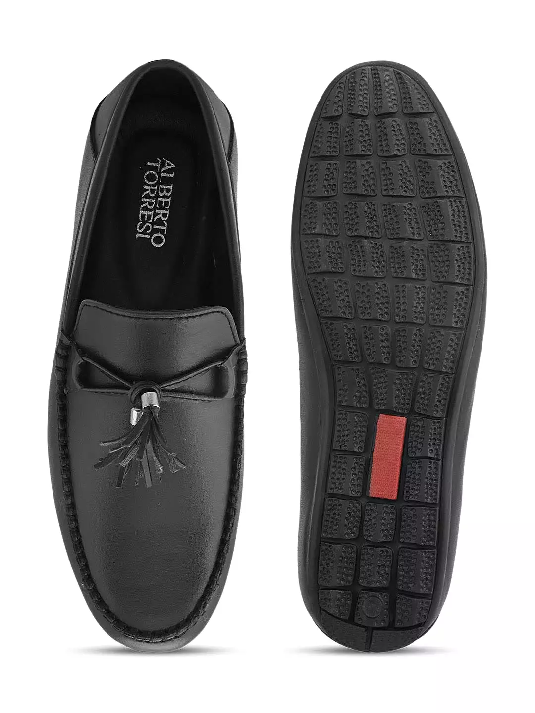 Alberto Torresi Synthetic Black Loafers For Men