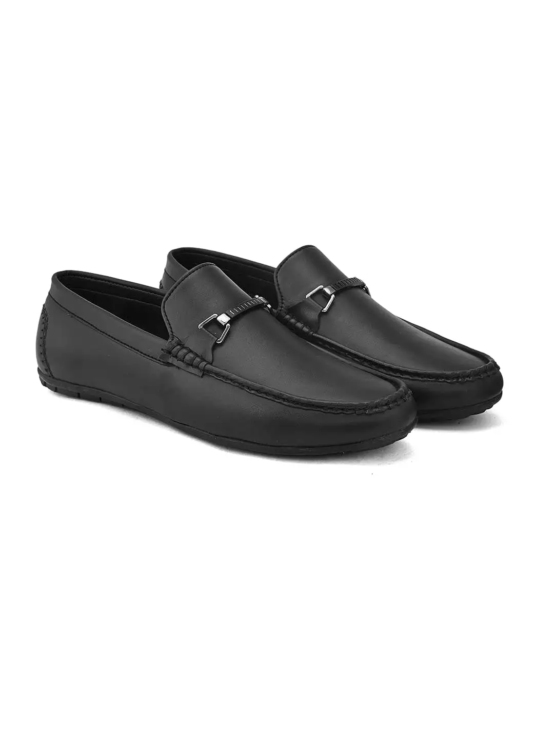 Alberto Torresi Synthetic Black Loafers For Men