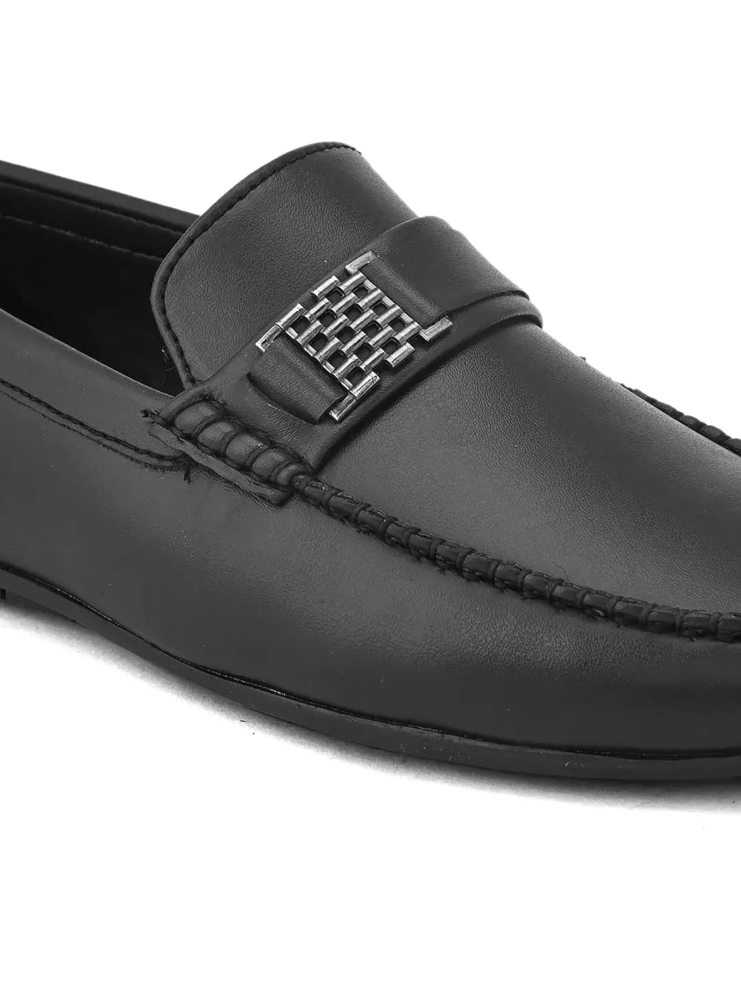 Alberto Torresi Synthetic Black Loafers For Men