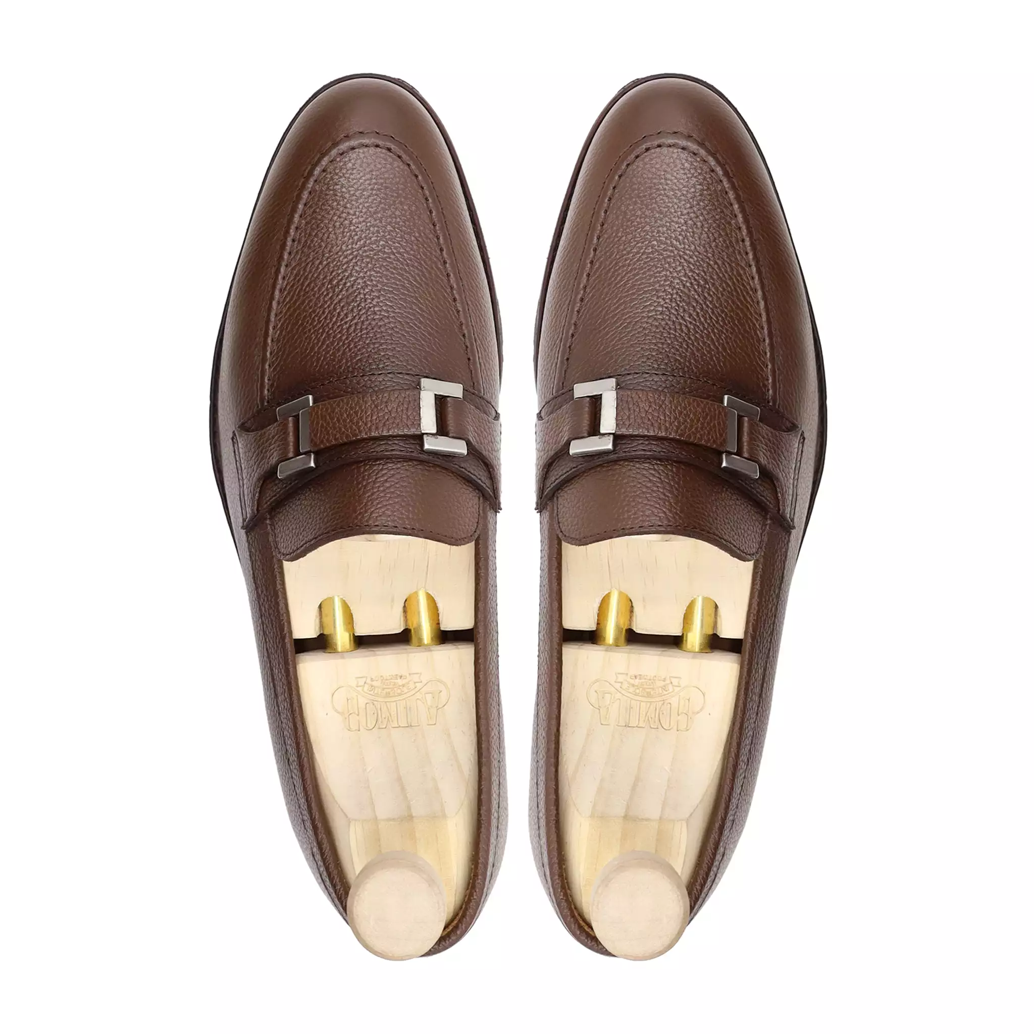 ATHENA - BROWN PEBBLE GRAIN LOAFER