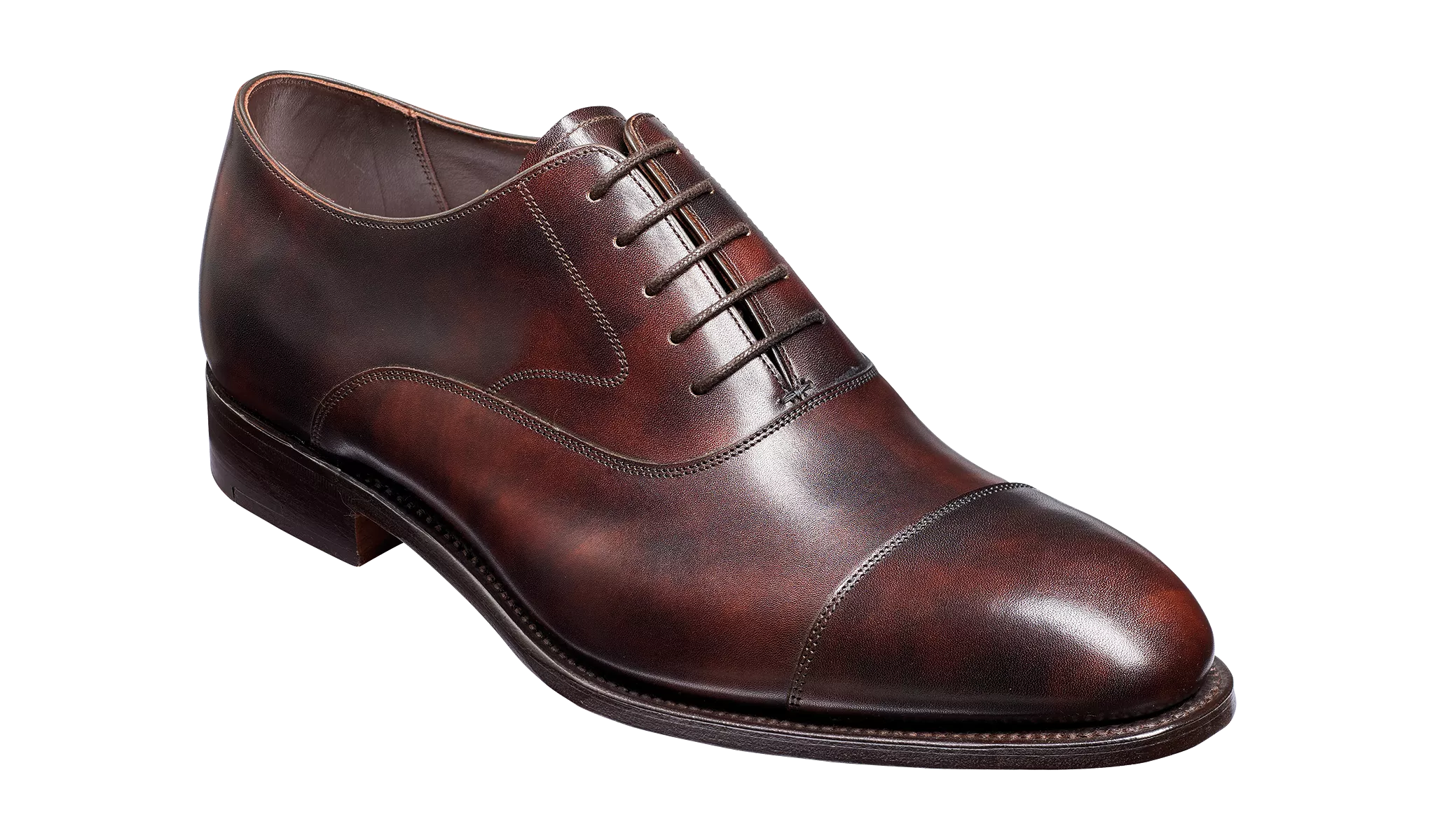 Barker Falsegrave Oxford Calf Leather Shoes - Dark Brown Shadow Calf