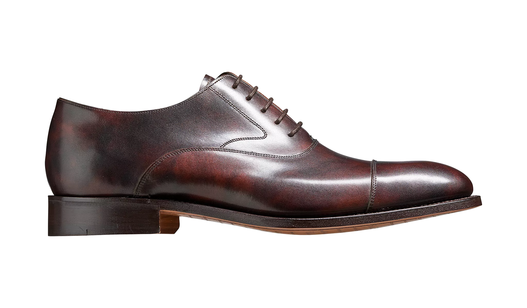 Barker Falsegrave Oxford Calf Leather Shoes - Dark Brown Shadow Calf