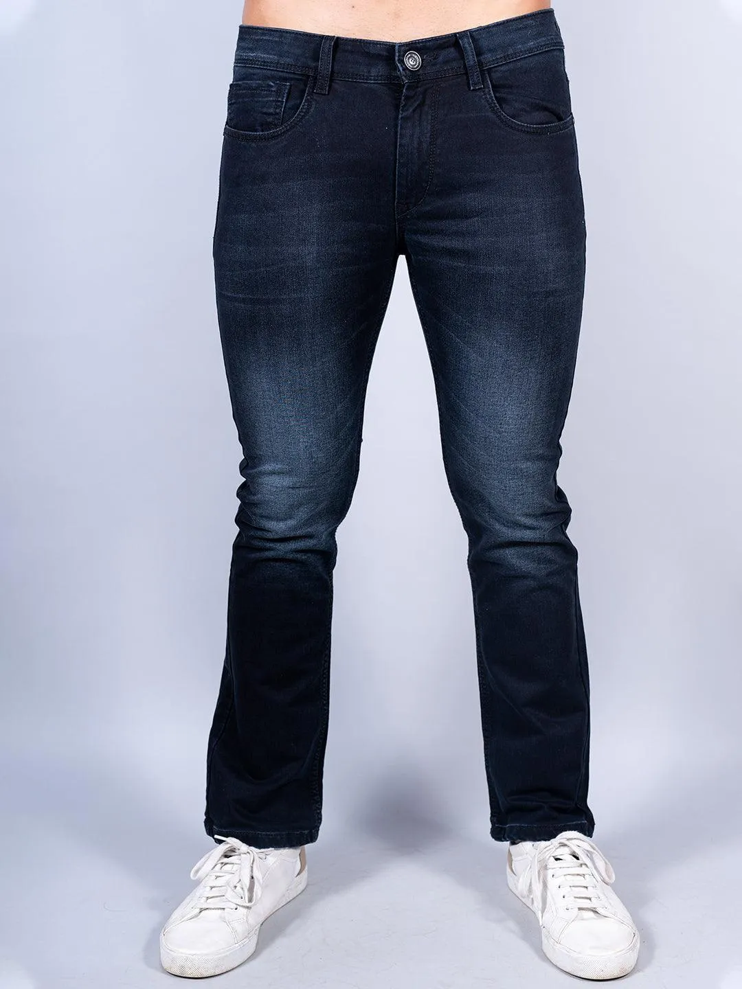 Black Boot-cut Stretchable Mens Jeans