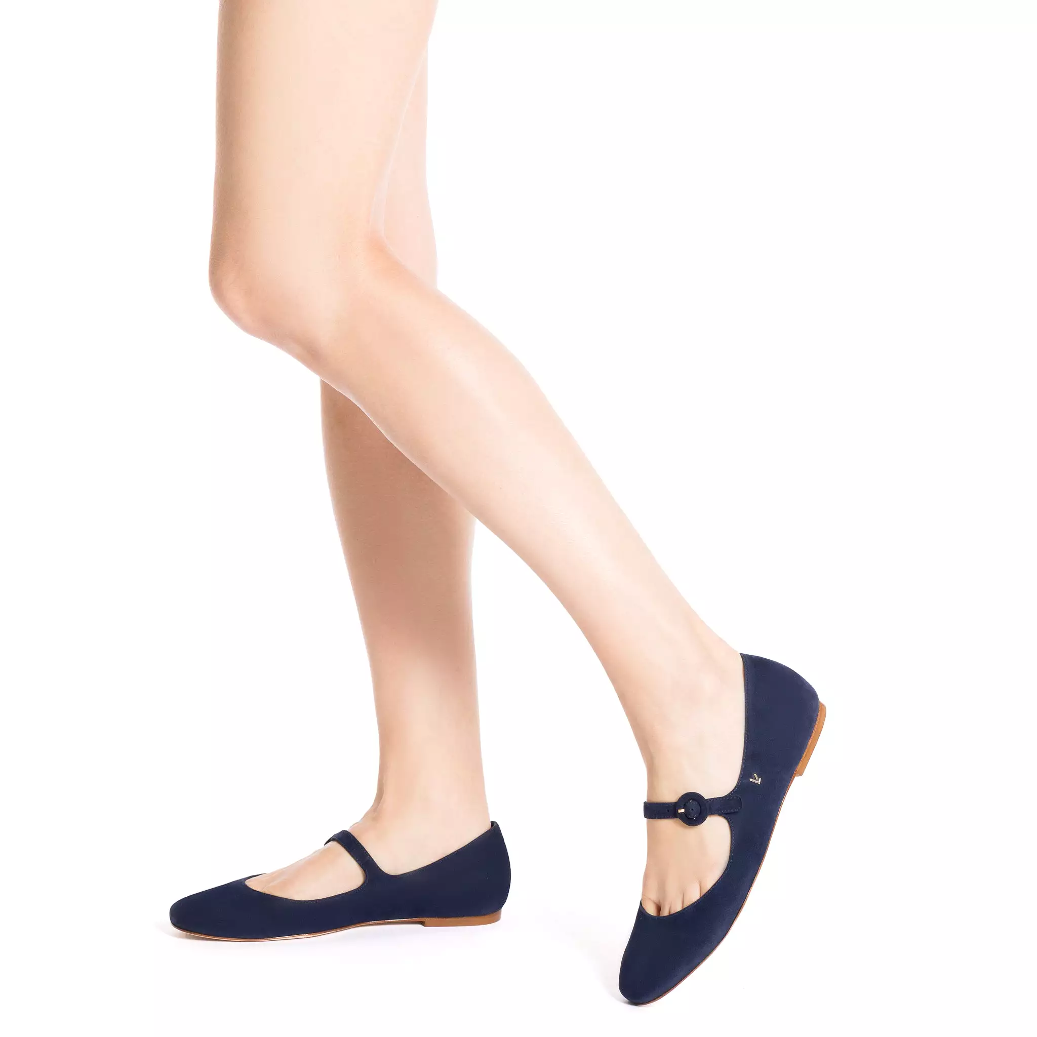 Blair Ballet Flat In Navy Suede