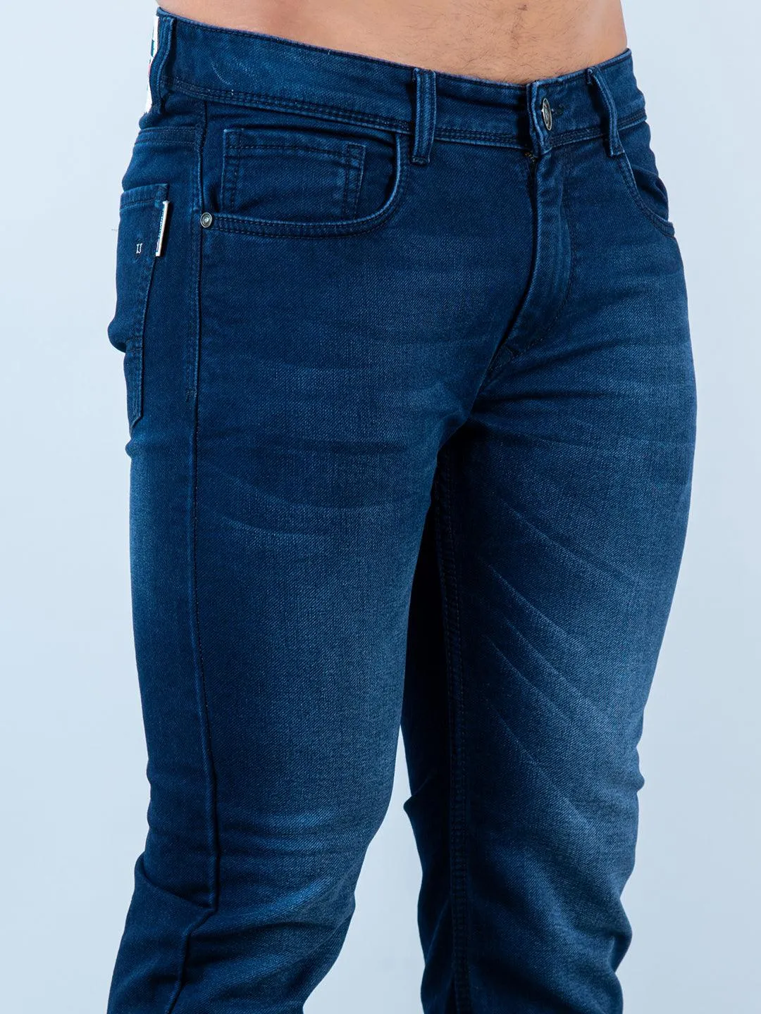 Blue Boot-cut Stretchable Mens Jeans