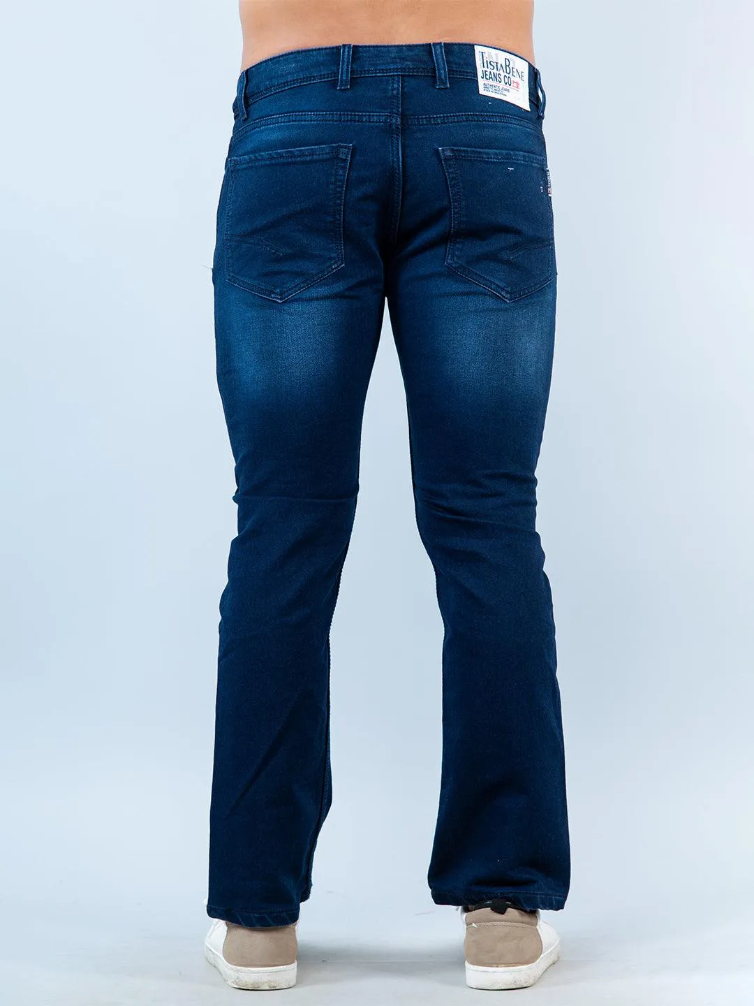 Blue Boot-cut Stretchable Mens Jeans