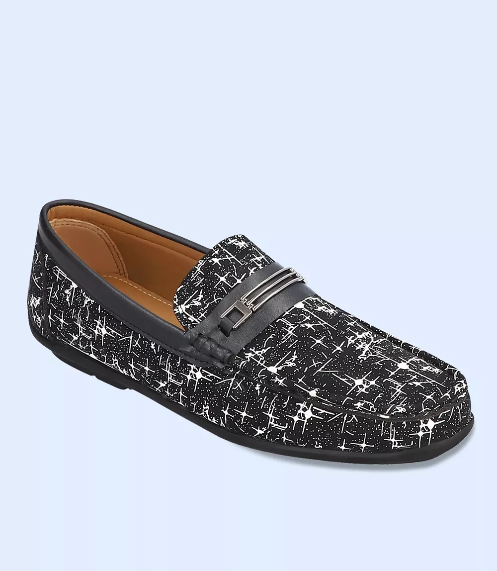 BM5235-BLACK/WHIT-Men Loafers