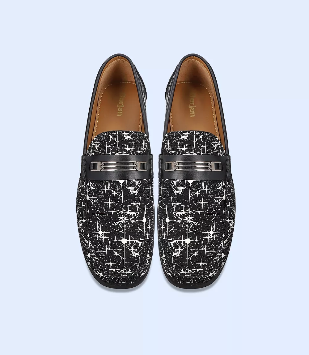 BM5235-BLACK/WHIT-Men Loafers