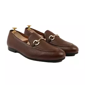 BYRON - BROWN PEBBLE GRAIN LOAFER