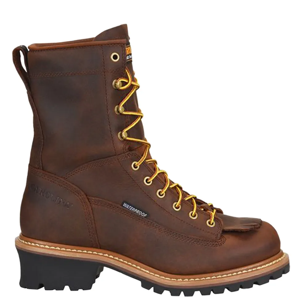 Carolina Men's Spruce 8 Waterproof Steel Toe Logger Boot_Brown