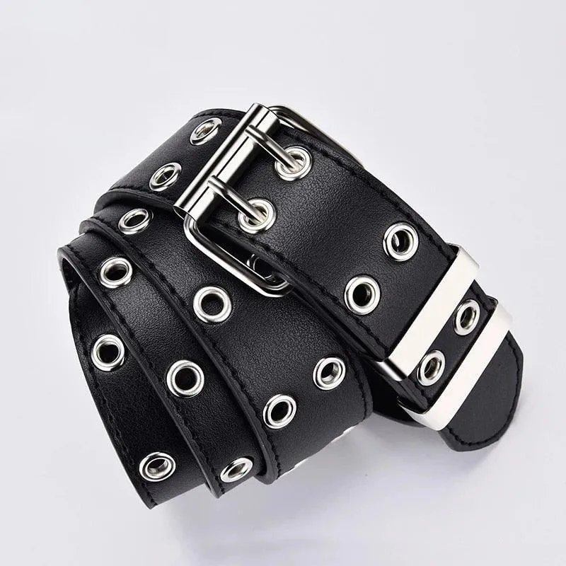 Chain Leather Pin Buckle Belt