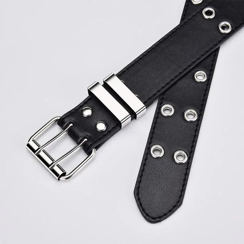 Chain Leather Pin Buckle Belt