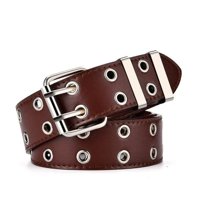 Chain Leather Pin Buckle Belt