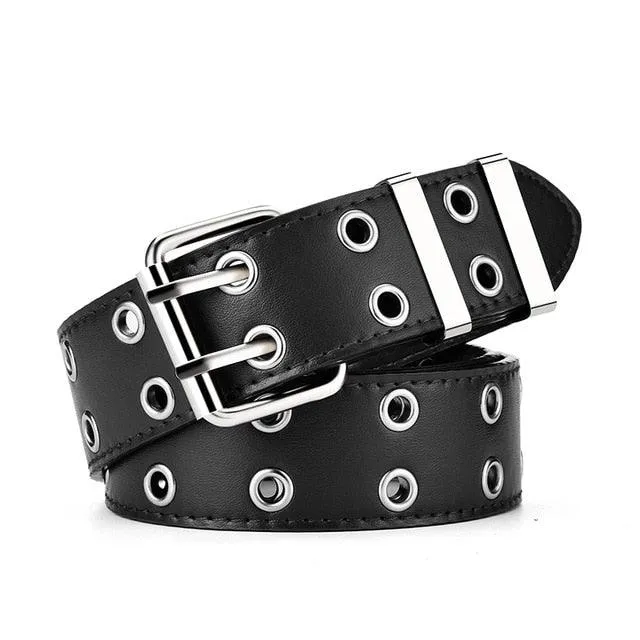 Chain Leather Pin Buckle Belt