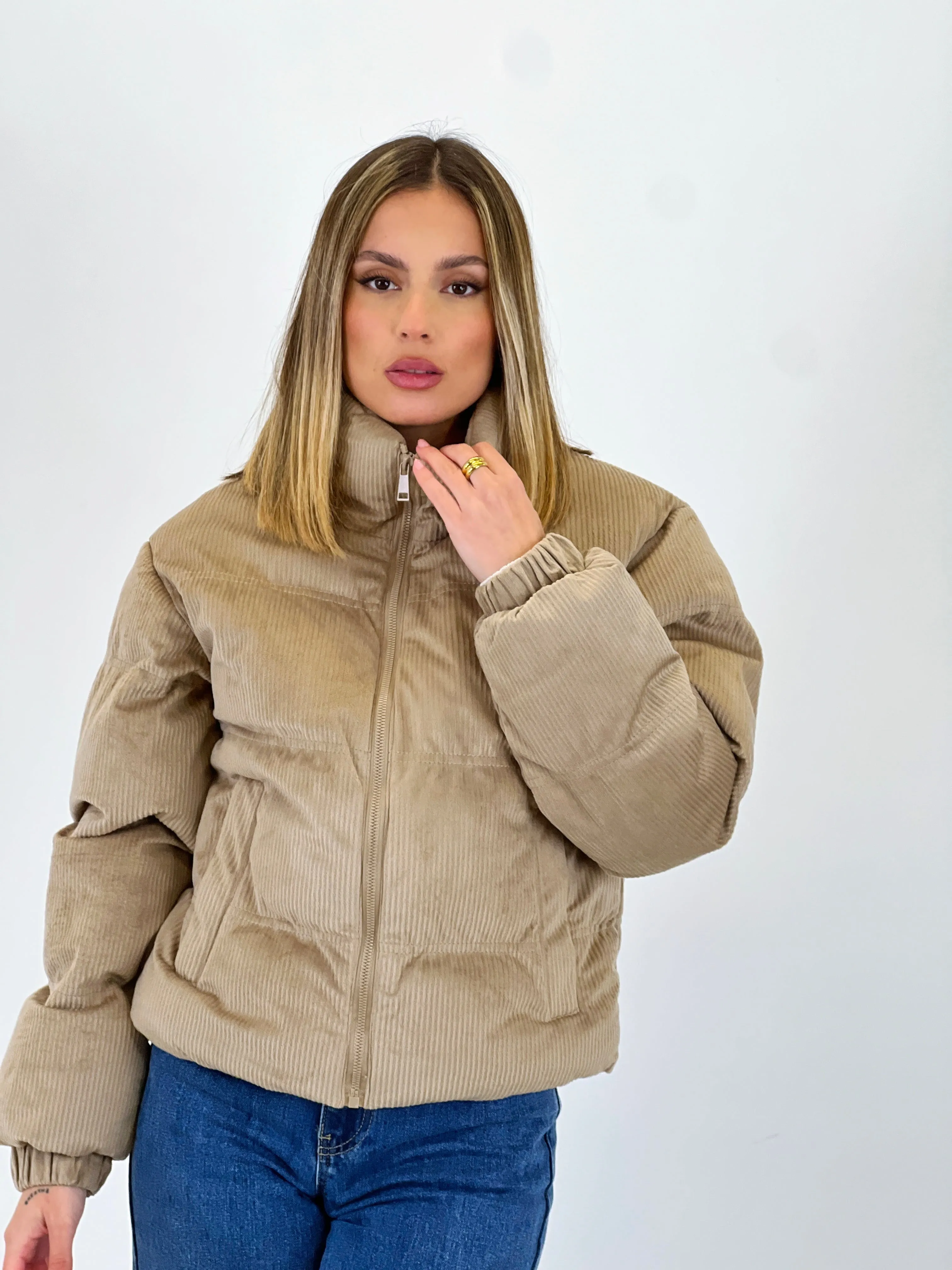 Chaqueta puffer pana