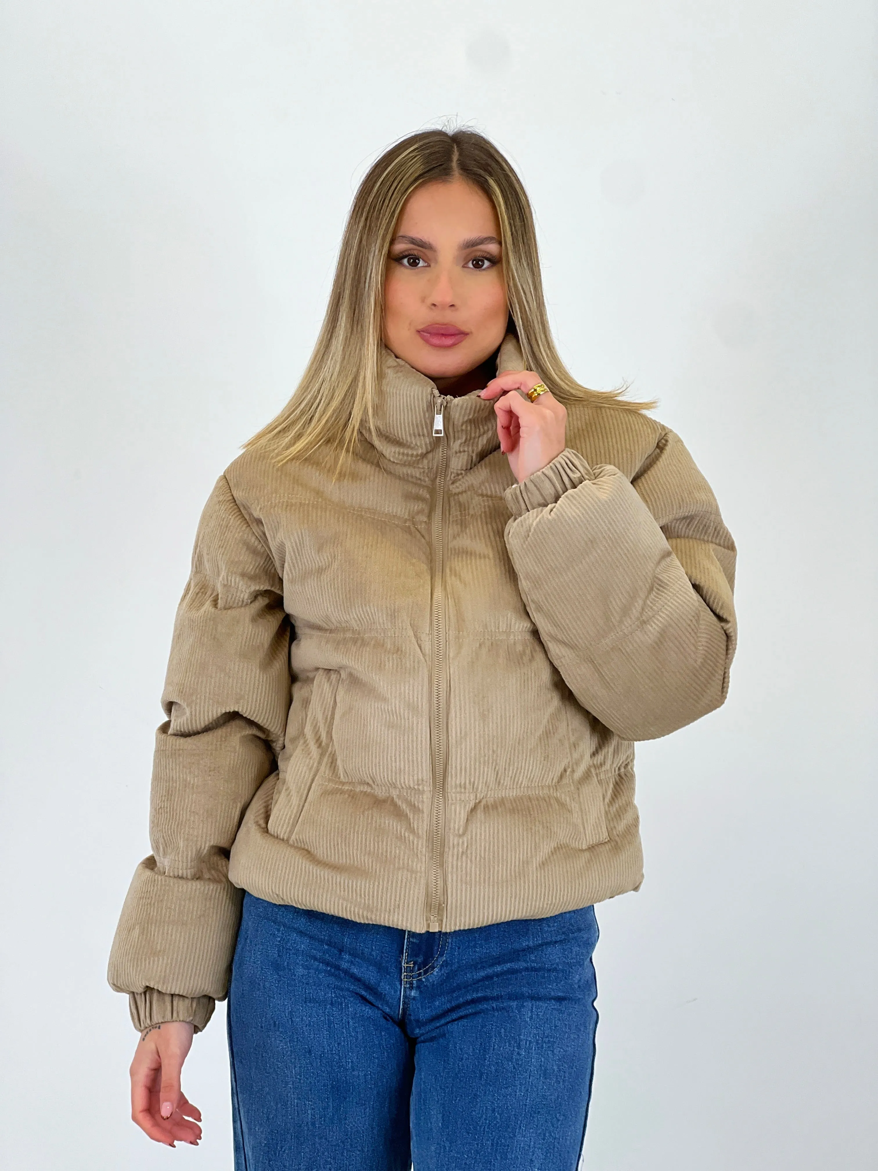 Chaqueta puffer pana