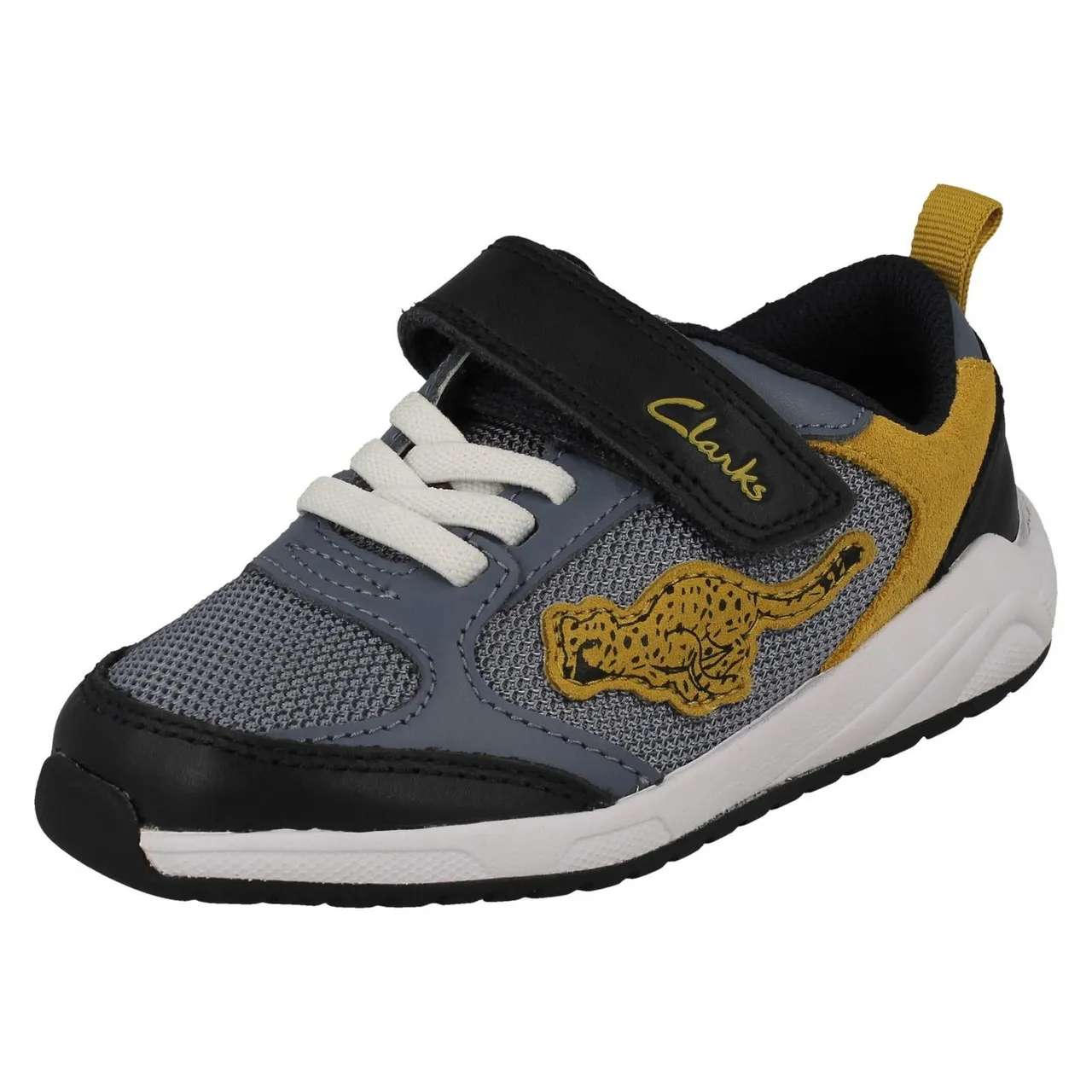 Childrens Clarks Big Cat Detailed Trainers - Aeon Cheat K