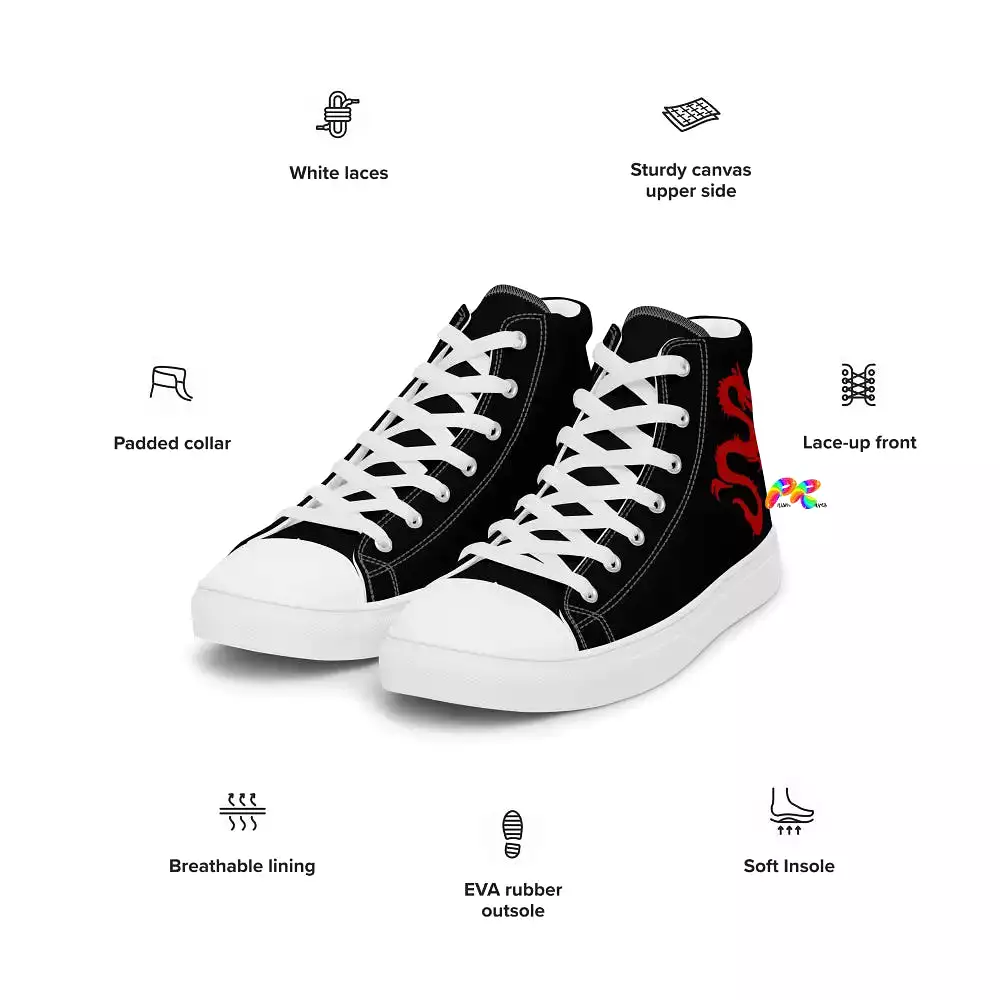 Chinese Dragon Men's High Top Canvas Shoes