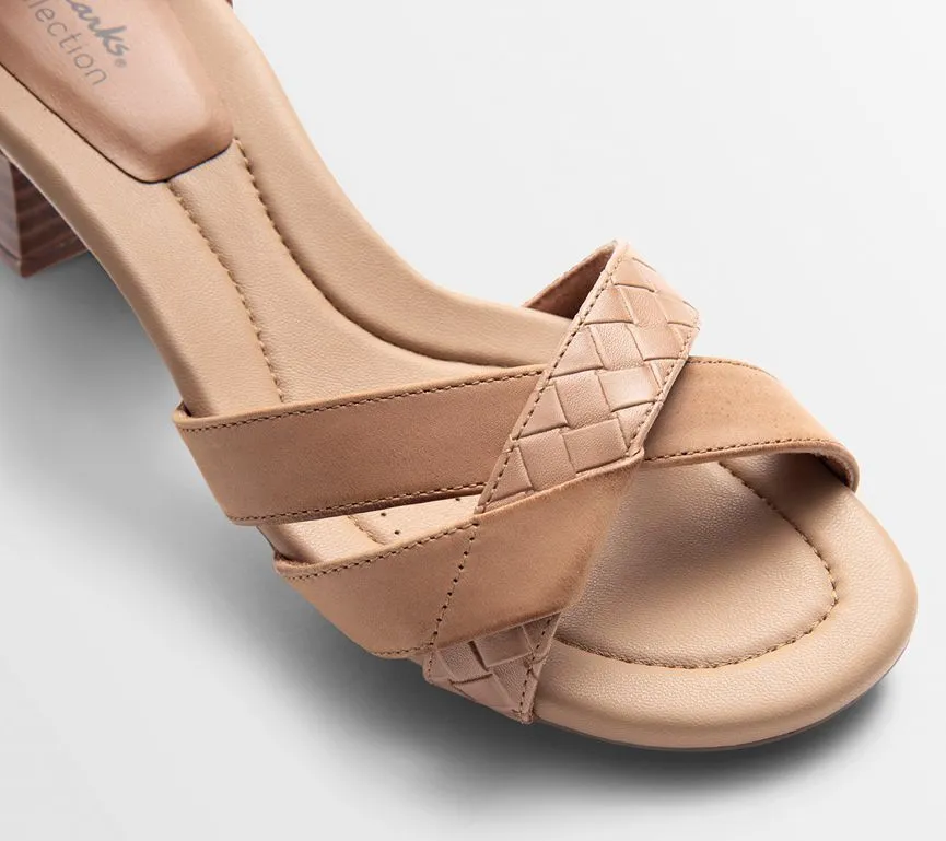 Clarks Collection Leather/Textile Heeled Sandals - Desirae Lily