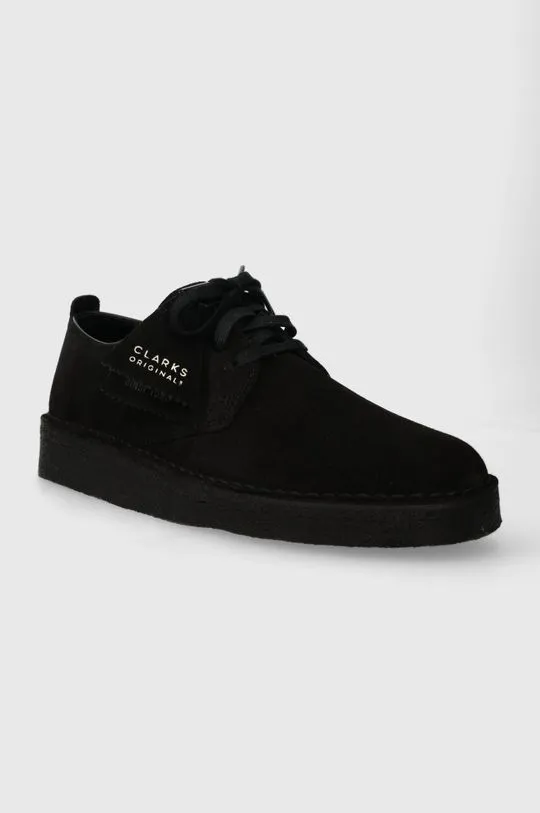 Clarks Originals suede shoes Coal London men's black color 26171744