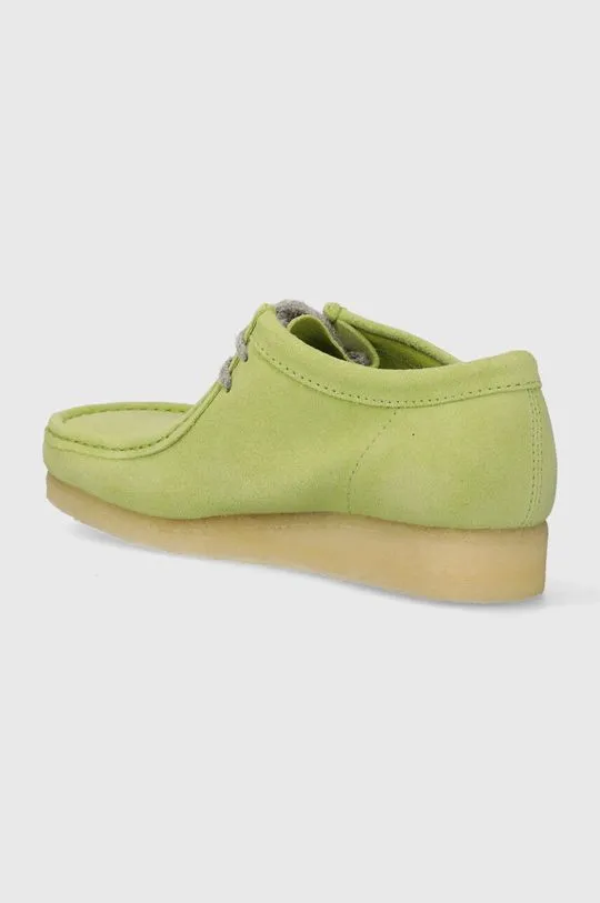 Clarks Originals suede shoes Wallabee men's green color 26175855