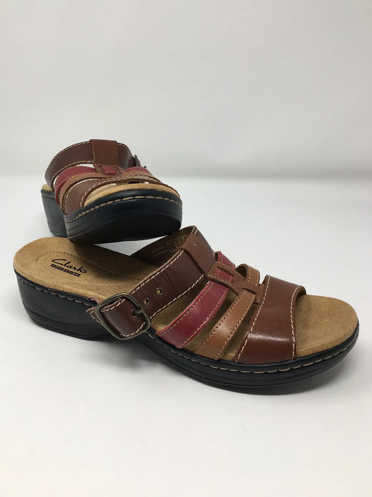 Clarks Size 9.5 Tan Multi Sandals NWOB