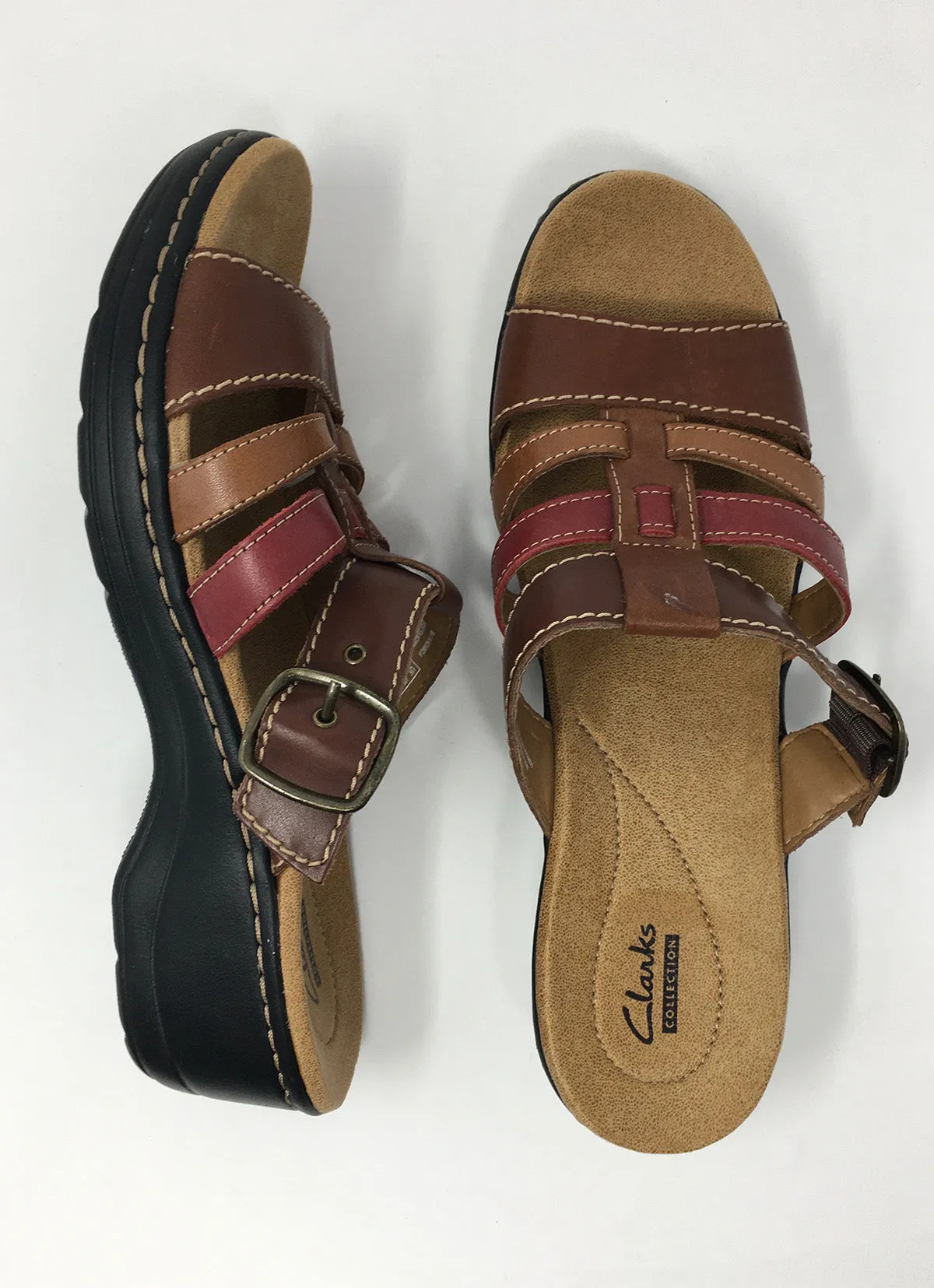 Clarks Size 9.5 Tan Multi Sandals NWOB