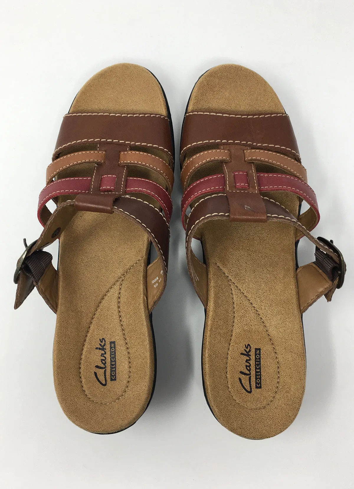 Clarks Size 9.5 Tan Multi Sandals NWOB