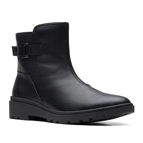 Clarks Women's Calla Mid Boot Black Leather