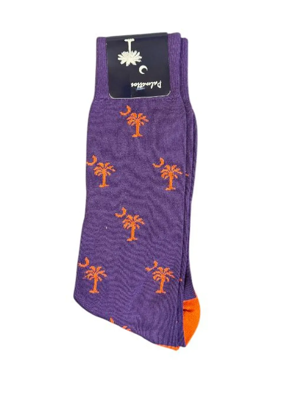 Craig Reagin South Carolina Palmetto Sock: Purple with Orange Palmetto Crescent