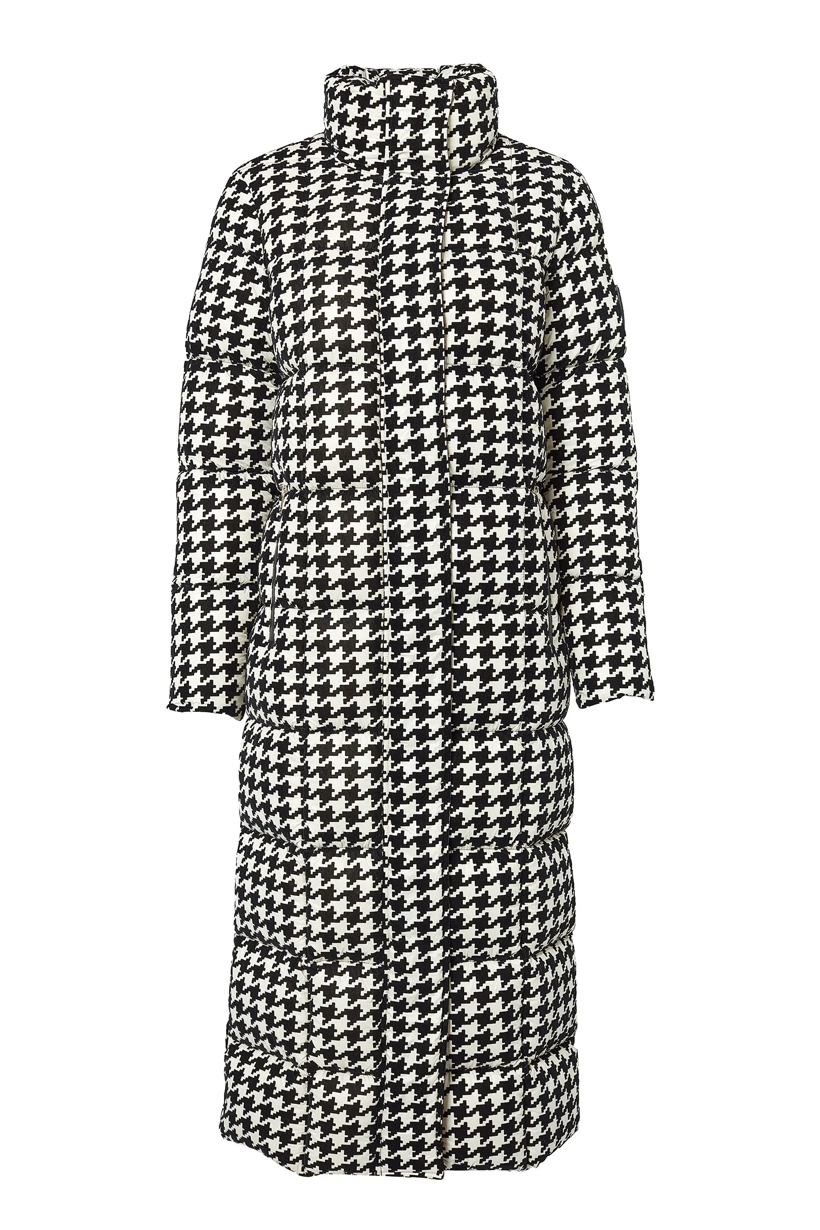 Crawford Longline Coat (Ecru Houndstooth)