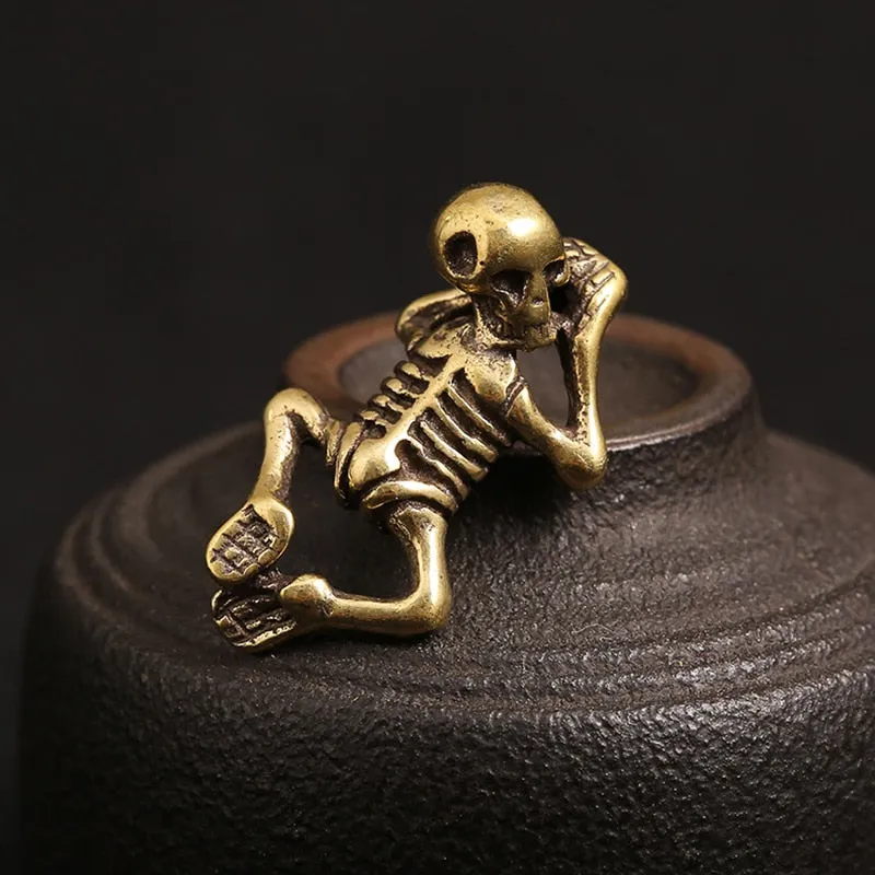 Creepy Punk Retro Brass Skull Baby