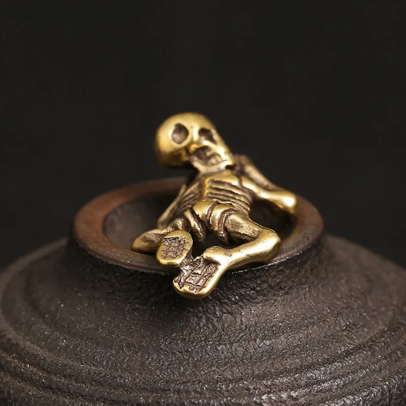 Creepy Punk Retro Brass Skull Baby