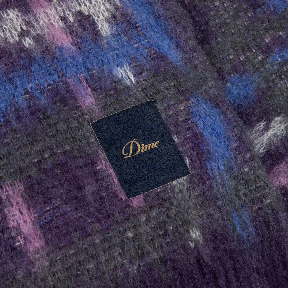 Dime MTL - Plaid Mohair Knit Sweater - Purple