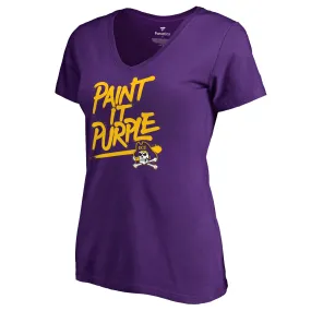 East Carolina Pirates Women's Paint It Purple V-Neck T-Shirt