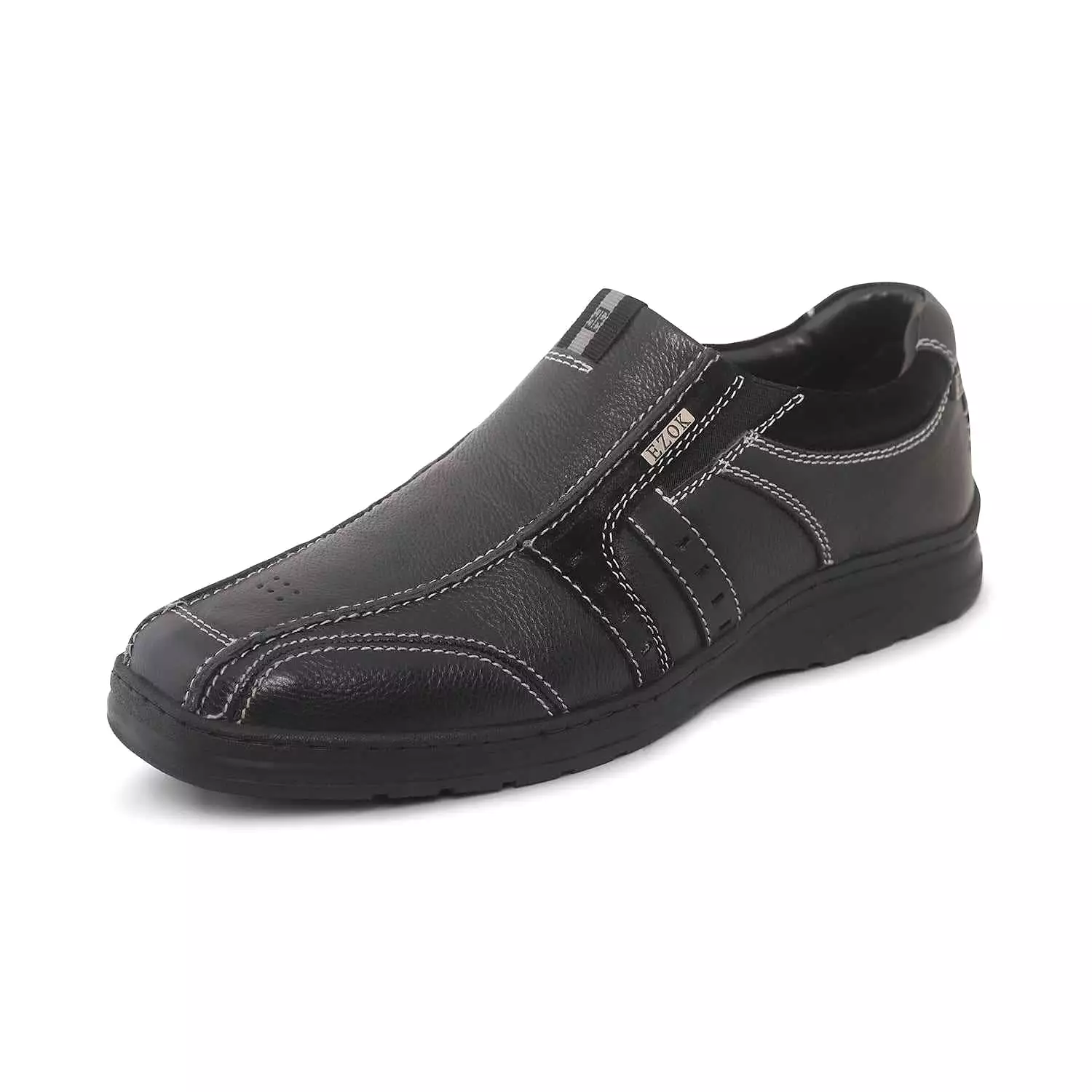 Ezok Men Genuine Leather Slip-Ons Shoes